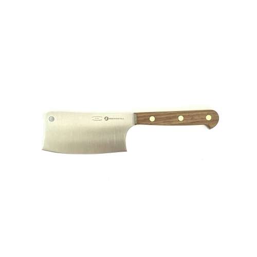 Cheese Cleaver with WALNUT Handle and Brass Rivets