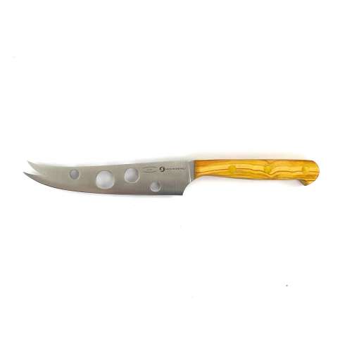 Soft Cheese Knife with OLIVEWOOD Handle and Brass Rivets