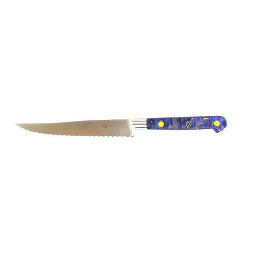 5 inch Utility Knife Purple Coloured Curly Birch Handle