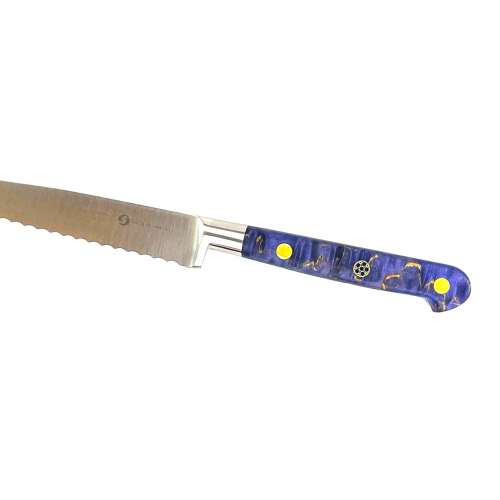 5 inch Utility Knife Purple Coloured Curly Birch Handle