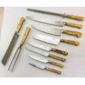 One off 10 piece set with Olive wood handles